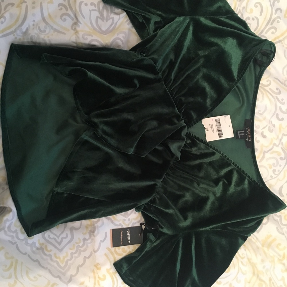 Green velvet top